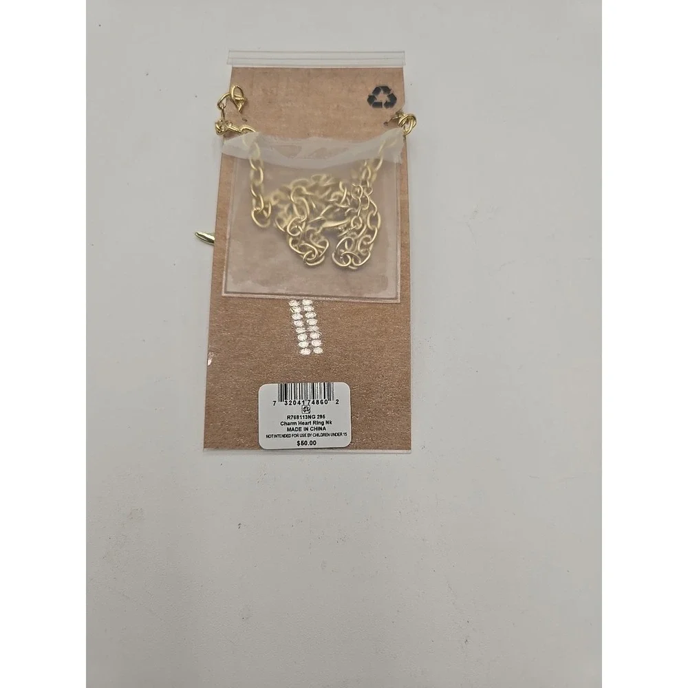 Gold Tone Charm Statement‎ Necklace Rainbow Stones Heart Star Moon Adjustable